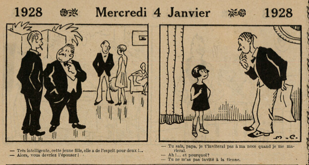 Almanach Vermot 1928 - 1 - Mercredi 4 janvier 1928
