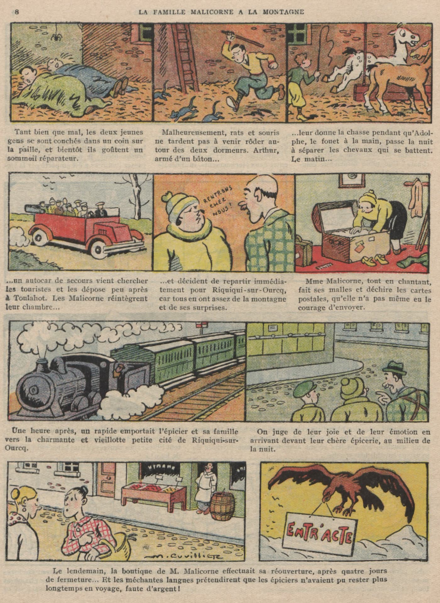 Guignol 1932 - n°202 - La famille Malicorne à la montagne - 14 août 1932 - page 8