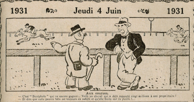 Almanach Vermot 1931 - 36 - Aux courses - Jeudi 4 juin 1931