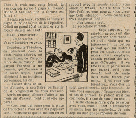 Almanach Vermot 1931 - 21 - L'homme aux oreilles écartées - Mercredi 24 mars 1931