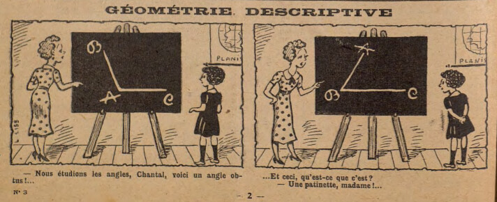 Lisette 1940 - n°3 - page 2 - Géométrie descriptive - 21 janvier 1940