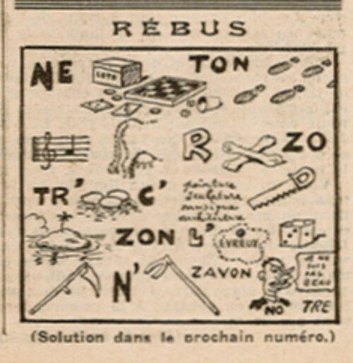 Coeurs Vaillants 1934 - n°33 - page 3 - Rébus - 12 août 1934