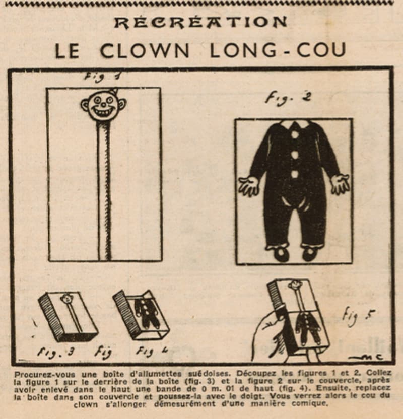Coeurs Vaillants 1934 - n°31 - page 6 - Le clown long-cou - 29 juillet 1934