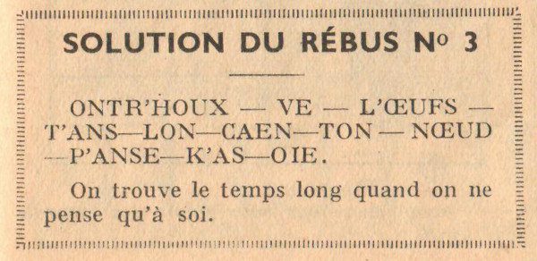Almanach François 1939 - page 65 - Solution du rébus n°3