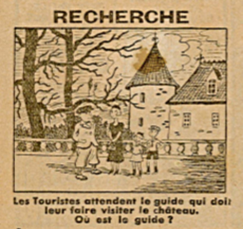 Ames Vaillantes 1938 - n°25 - page 2 - Recherche - Les touristes attendent le guide - 23 juin 1938