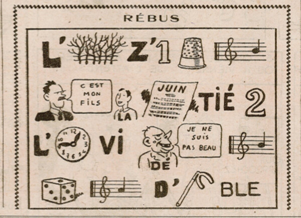 Coeurs Vaillants 1932 - n°33 - Page 6 - Rébus - 14 août 1932