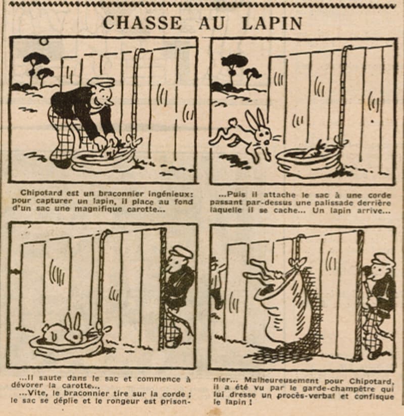Coeurs Vaillants 1934 - n°13 - page 3 - Chasse au lapin - 25 mars 1934