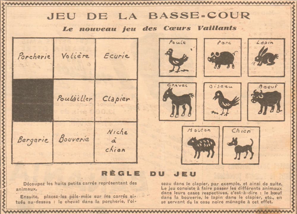 Coeurs Vaillants 1933 - n°45 - Jeu de la basse-cour - 5 novembre 1933 - page 8
