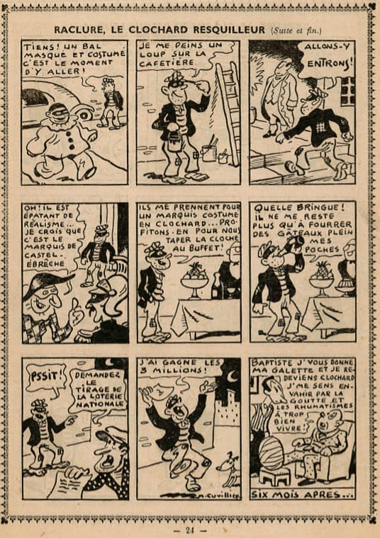Almanach L'Epatant 1938 - Raclure le clochard resquilleur - page 24