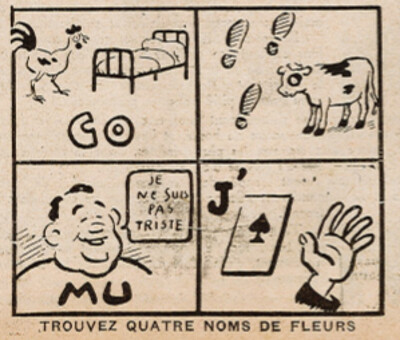 Coeurs Vaillants 1933 - n°11 - Trouvez quatre noms de fleurs - 12 mars 1933 - page 5