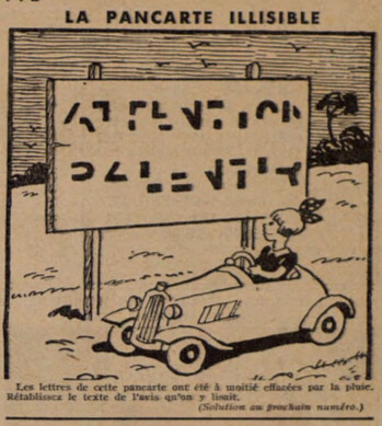Lisette 1939 - n°17 - La pancarte illisible - 23 avril 1939 - page 15