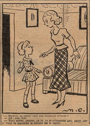 Fillette 1938 - n°1576 - page 4 - Maman ça coûte cher une bouteille d'encre - 5 juin 1938