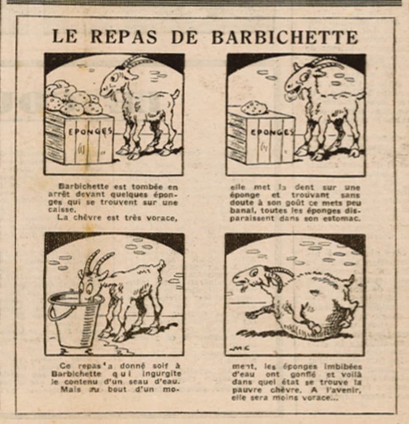 Coeurs Vaillants 1934 - n°33 - page 3 - Le repas de Barbichette - 12 août 1934