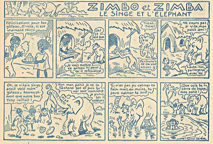 Zimbo et Zimba - La Voix de l'Ouest - Perlin et Pinpin - n°1 - 1er janvier 1946 - Série bleue