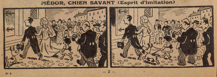 Lisette 1940 - n°5 - page 2 - Médor, chien savant (Esprit d'imitation) - 4 février 1940