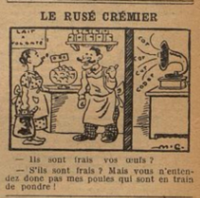 Fillette 1935 - n°1410 - page 13 - Le rusé crémier - 31 mars 1935