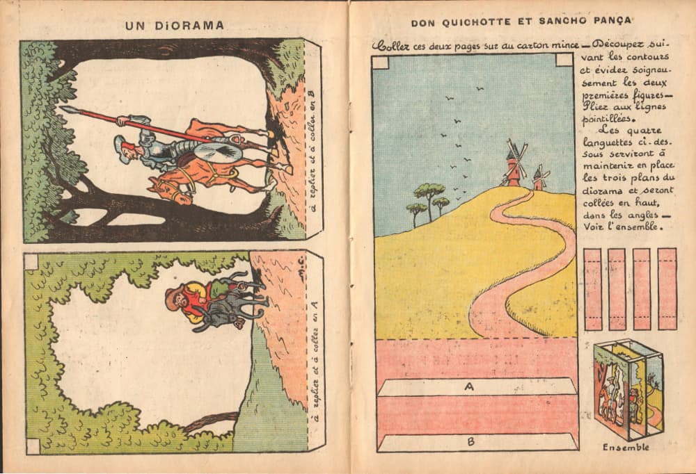 Le Journal de Bébé 1939 - n°407 - 24 août 1939 - Don Quichotte et Sancho Pança (découpages)