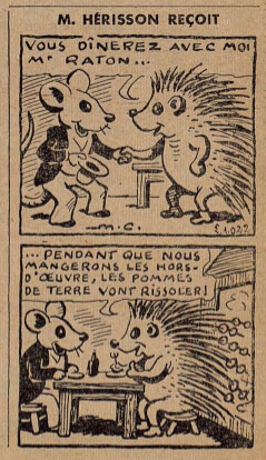 Lisette 1939 - n°43 - page 14 - M. Hérisson reçoit - 22 octobre 1939